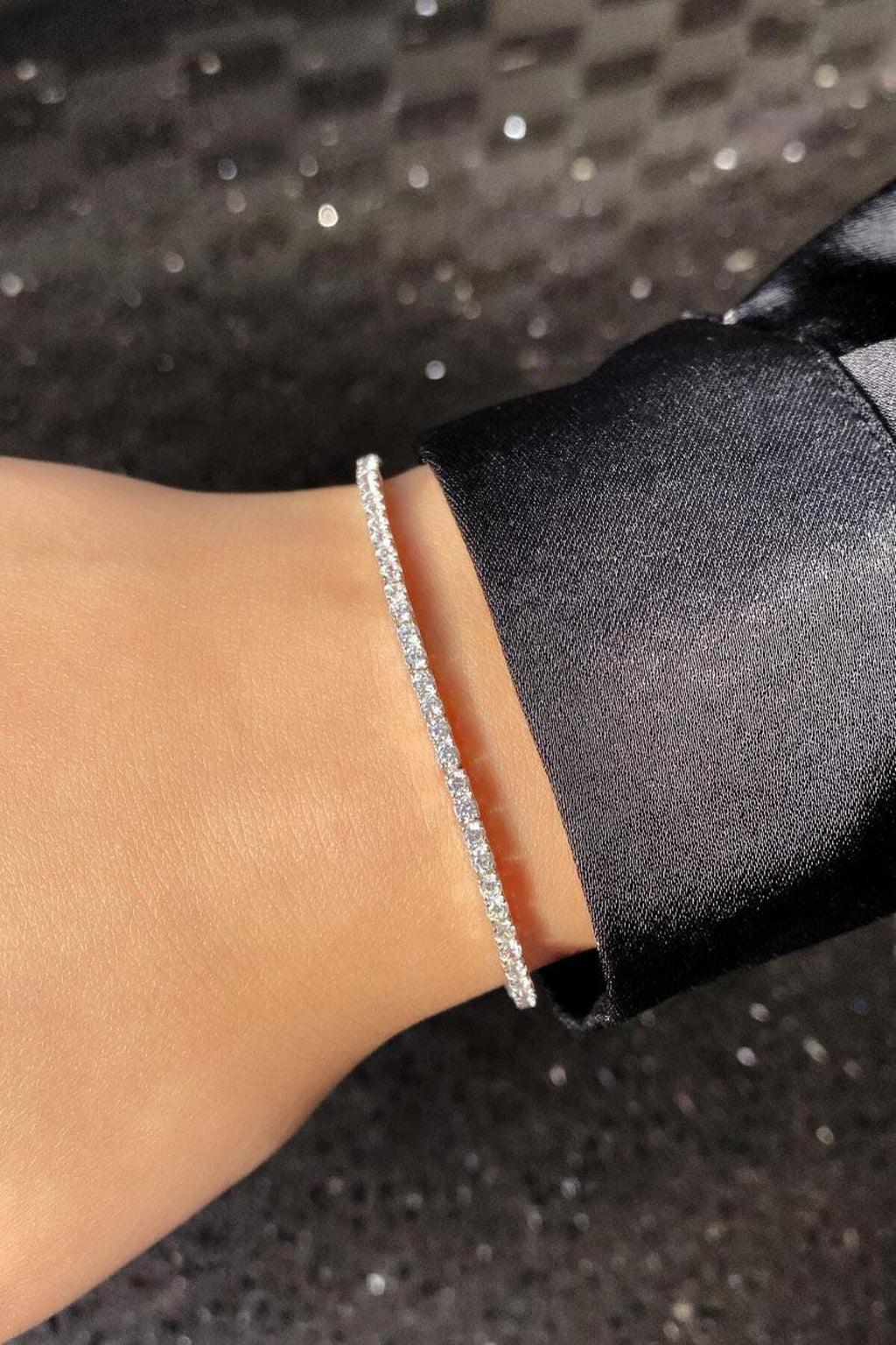 2mm A+ Kalite Zirkon Taşlı, Pırlanta Kilit Su Yolu Bileklik