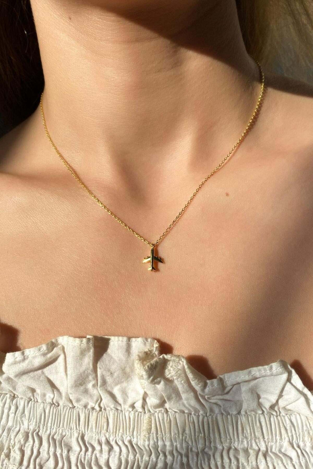 925 Ayar Gümüş, Gümüş/Silver Renk, Minimal Uçak Kolye