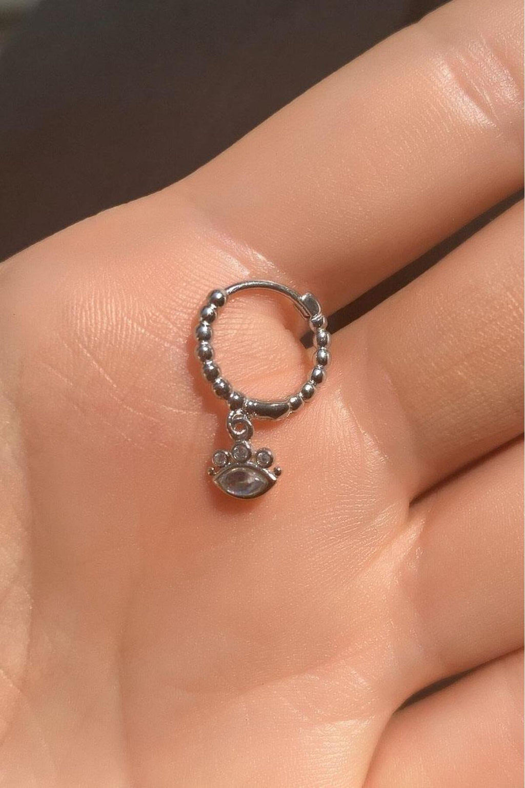 Opal Taşlı Göz Piercing Küpe