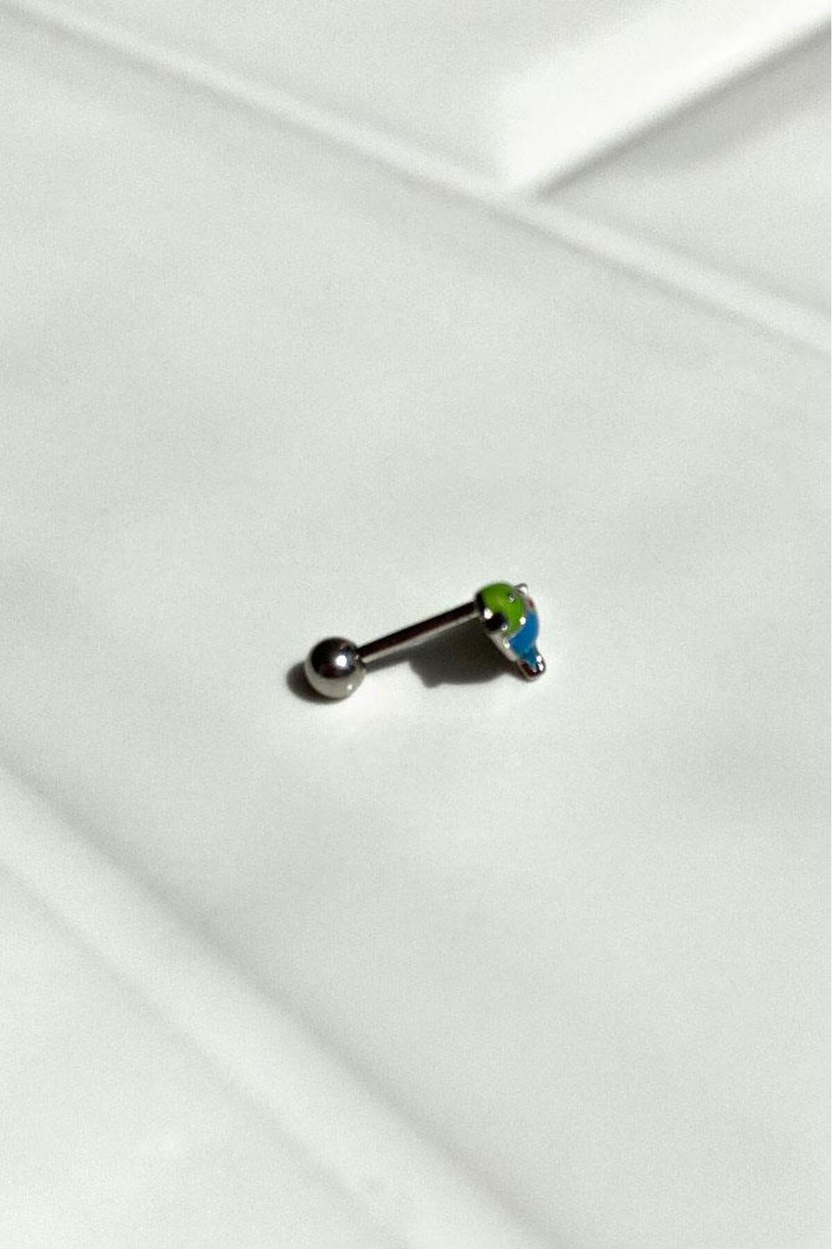 Mineli Kuş Piercing Küpe