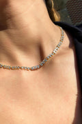 Kare Baget Taşlı Choker Kolye