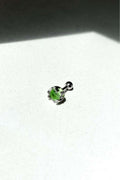 Yeşil Taşlı Yuvarlak Piercing Küpe