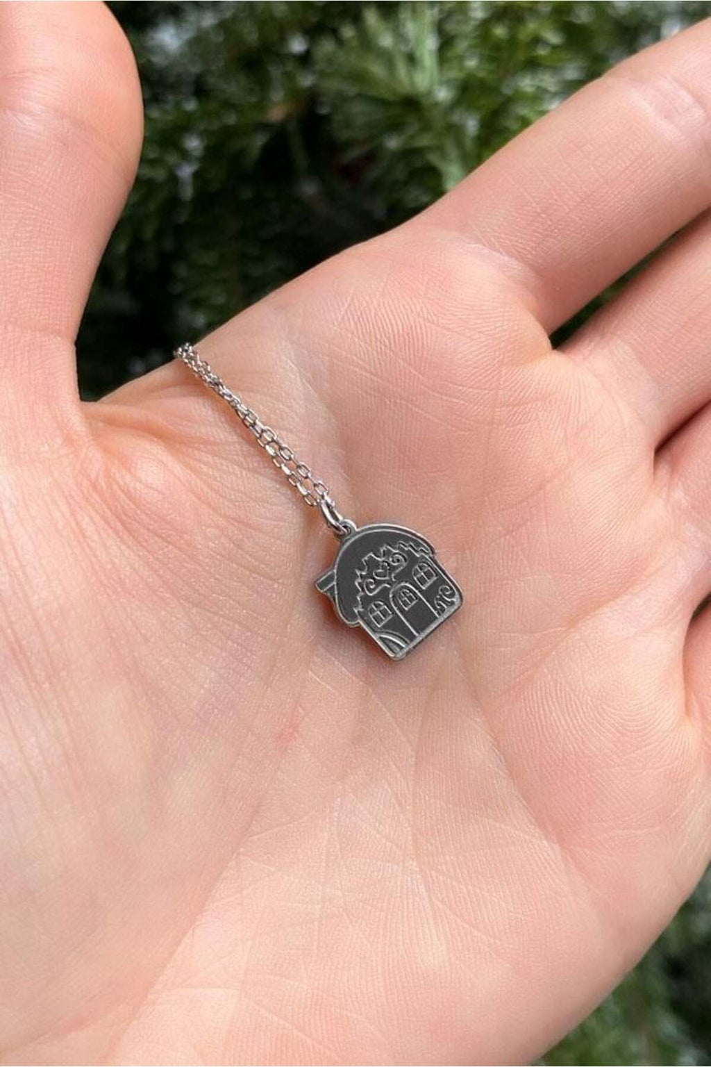 925 Ayar Gümüş, Yılbaşı Temalı Kurabiye Evi Kolye