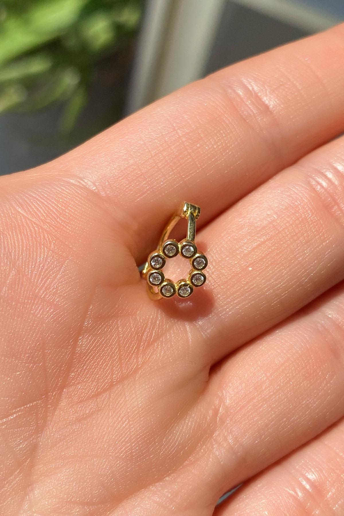 Yuvarlak Sembol Halka Piercing Küpe