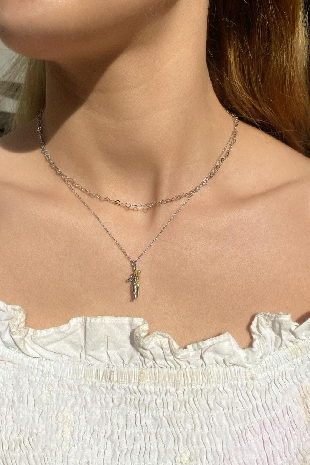 925 Ayar Gümüş, Silver, Kalp Zincir Kolye, Sevgililer Günü