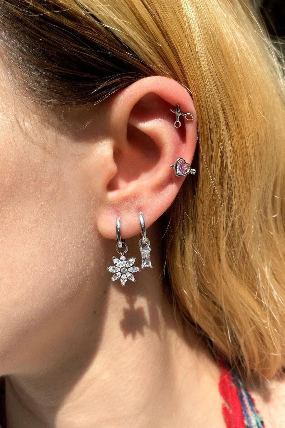 Kalp ve Ok Piercing Küpe
