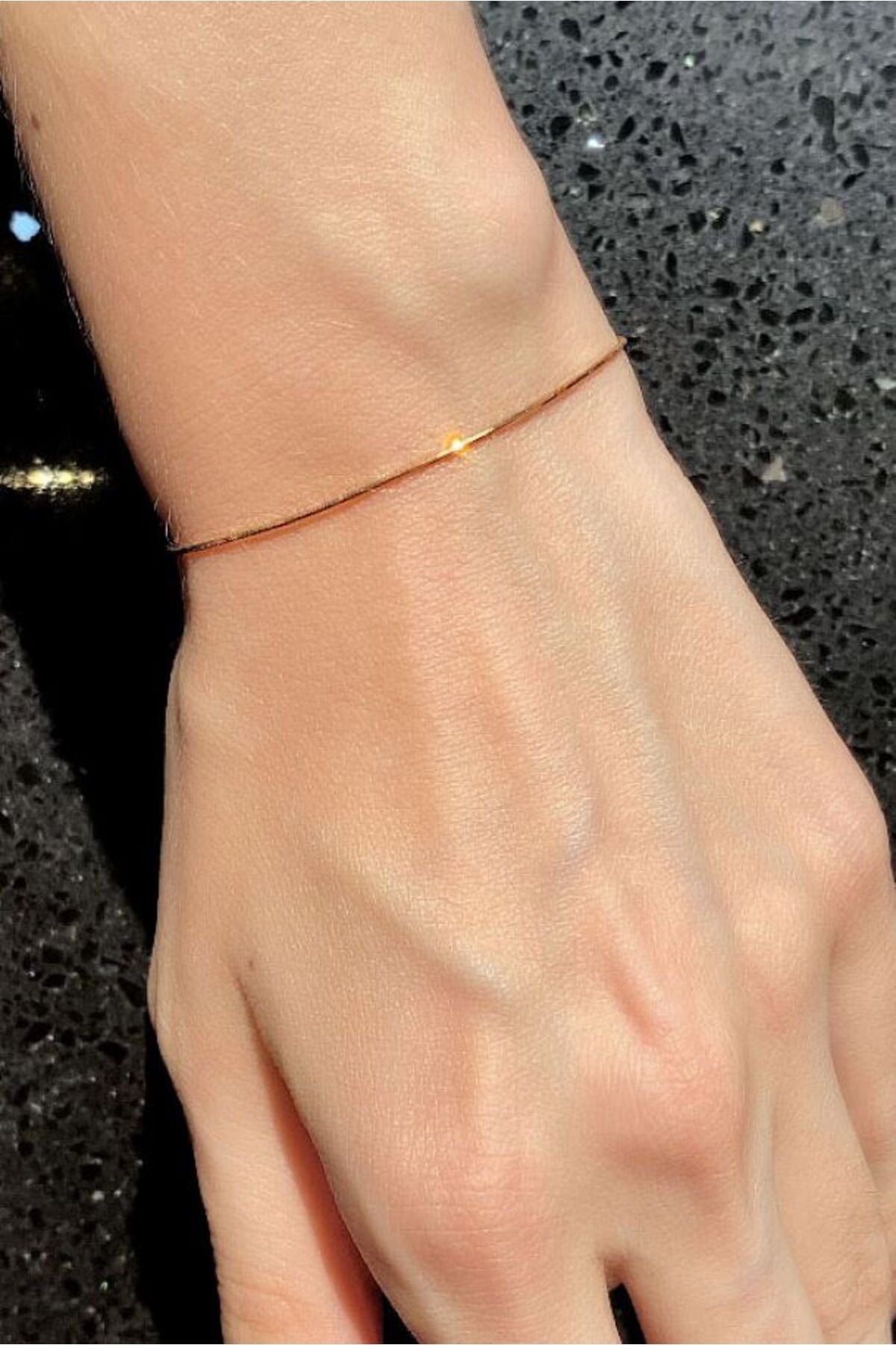 925 Ayar Gümüş, Rose, Zarif Zincir Bileklik