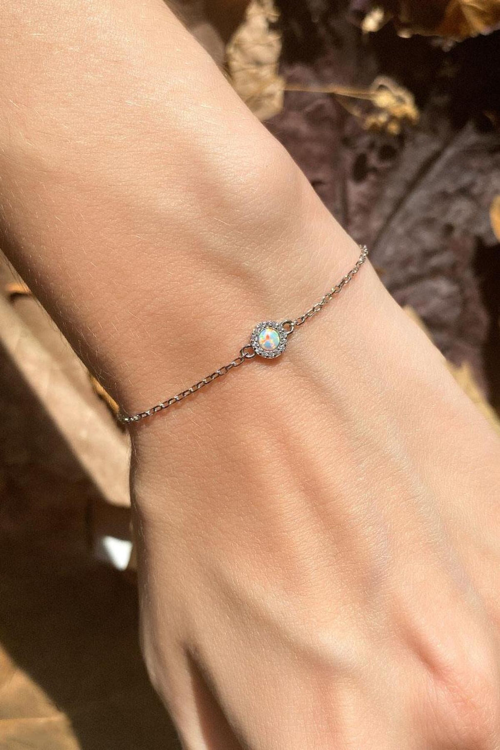 Minimal Yuvarlak Opal Taşlı Bileklik