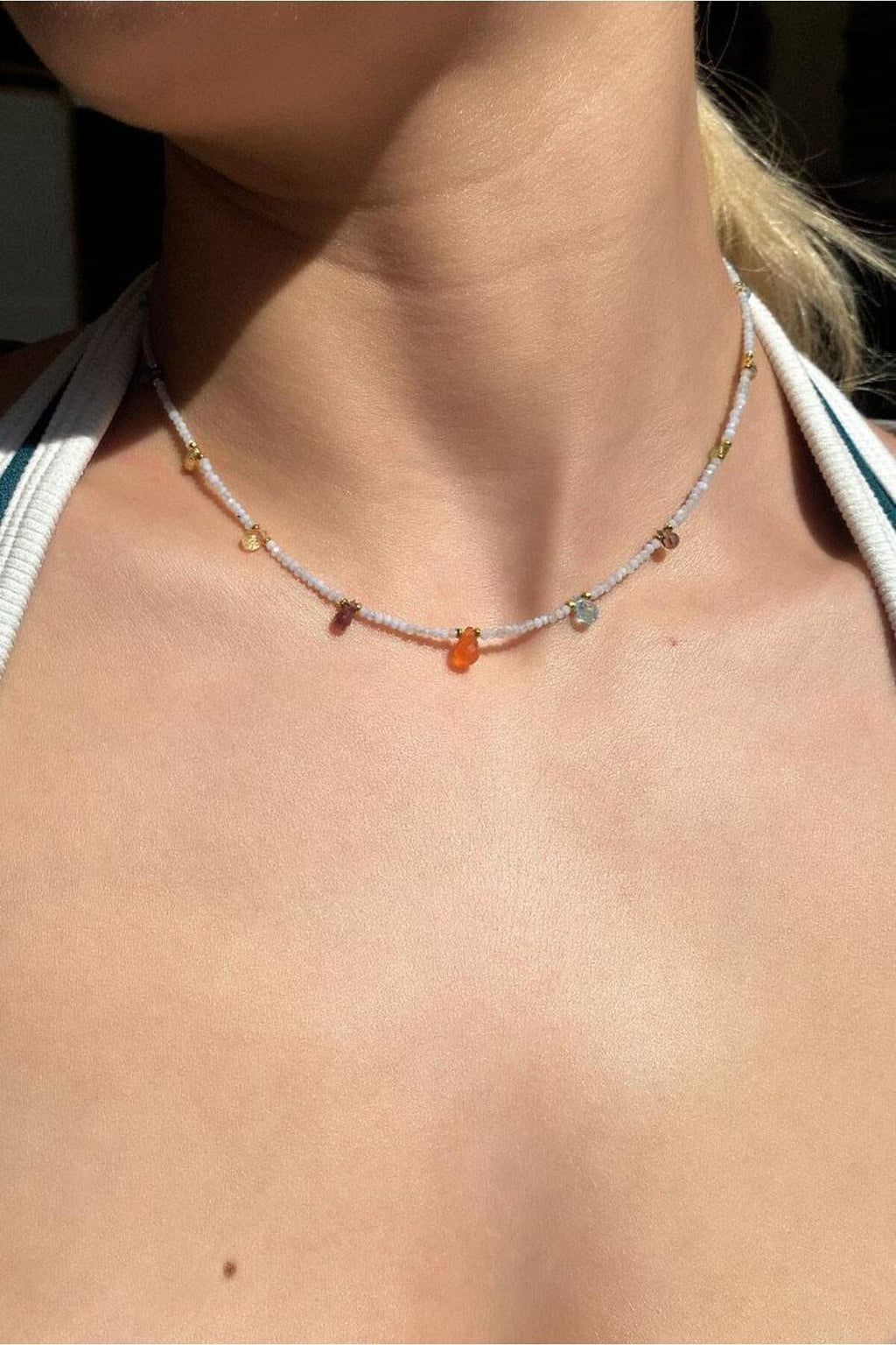 925 Ayar Gümüş, Tourmaline Doğal Taşlı Choker Kolye