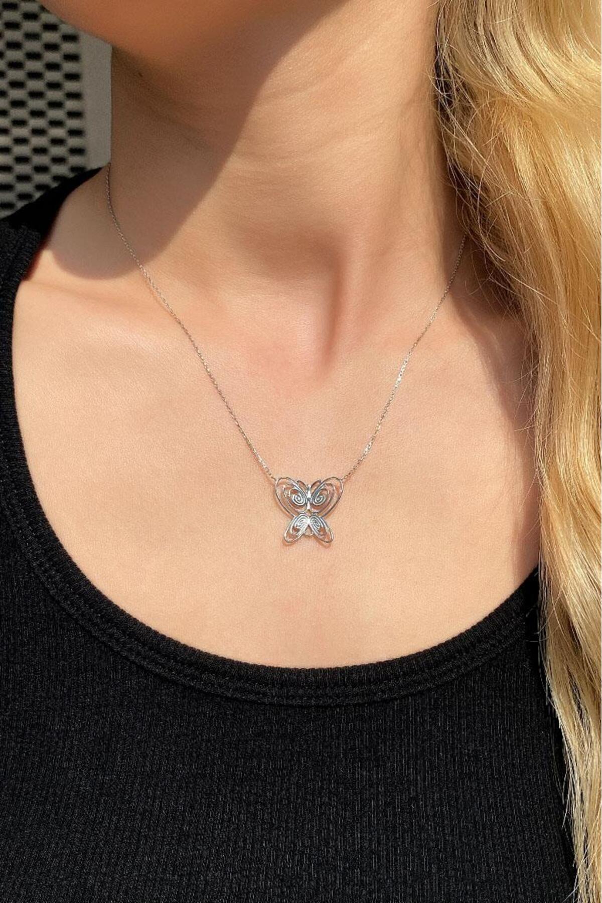925 Ayar Gümüş, Silver, Masumiyet Müzesi Füsun Kelebek Kolye