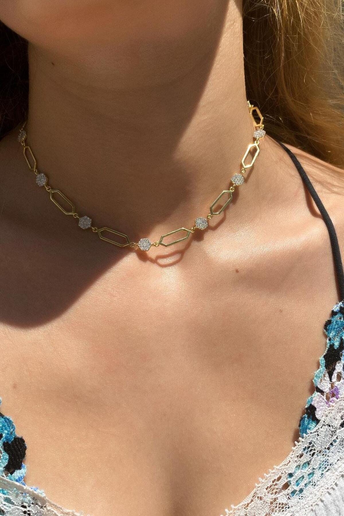 Geometrik Tasarım Choker Kolye