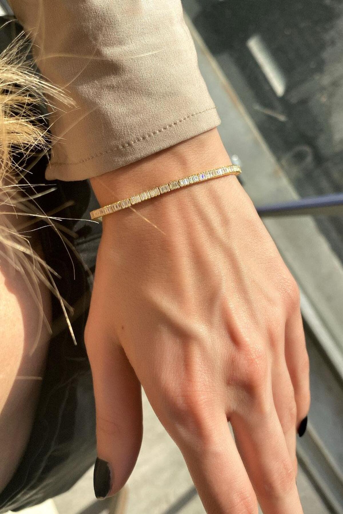 3mm +A Kalite  Baget Taşlı Su Yolu Bileklik