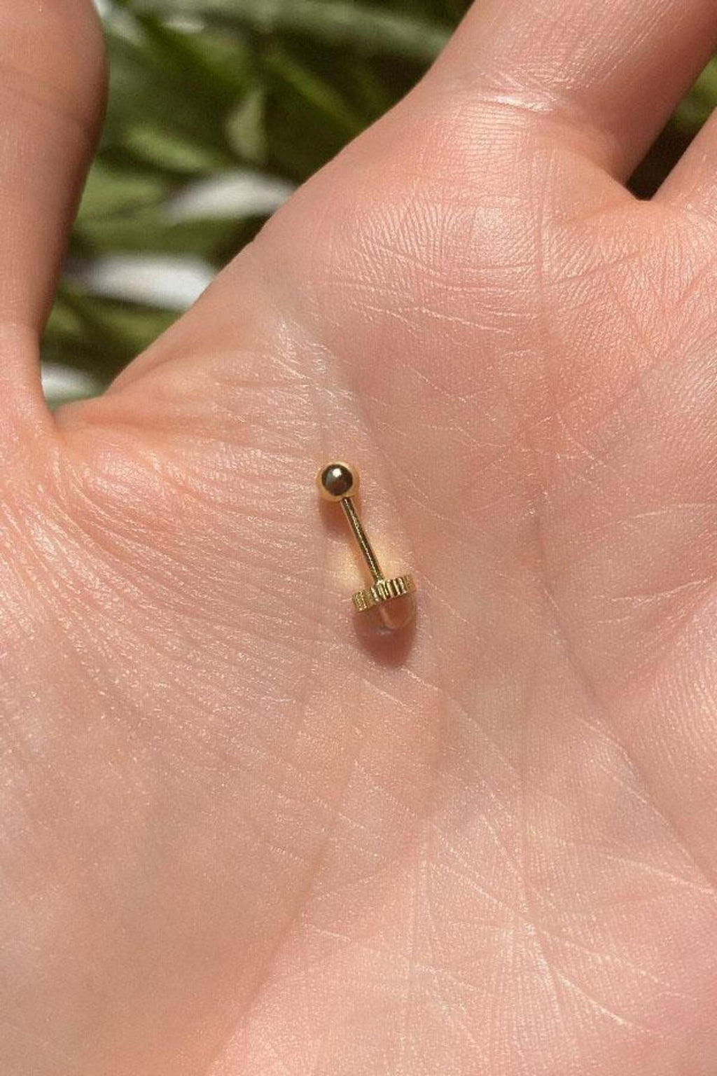 Opal Taşlı Kalp Piercing Küpe
