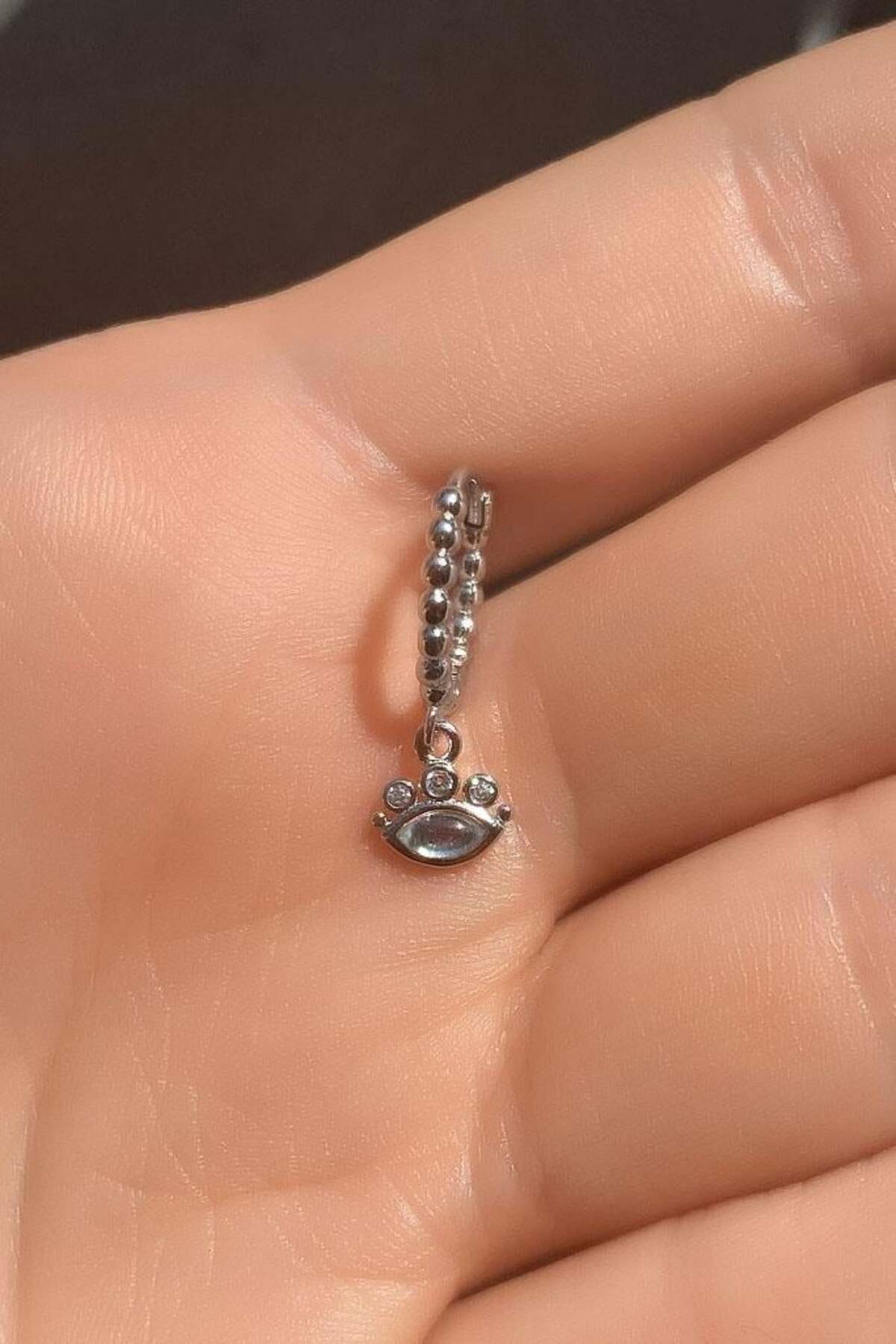 Opal Taşlı Göz Piercing Küpe