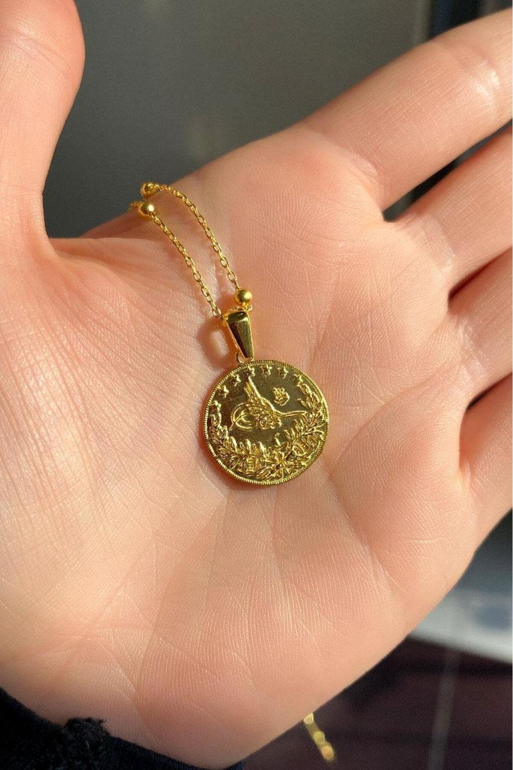 Çift Taraflı Yuvarlak  Madalyon Kolye