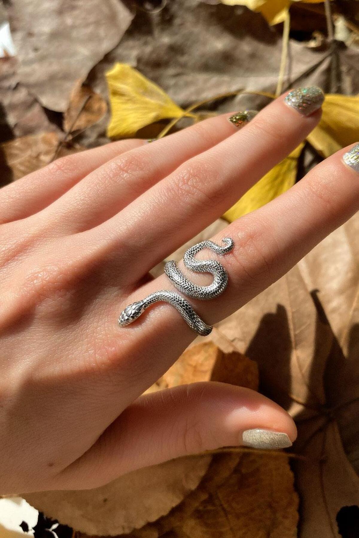 925 Ayar Gümüş, Silver, Yılan Yüzük