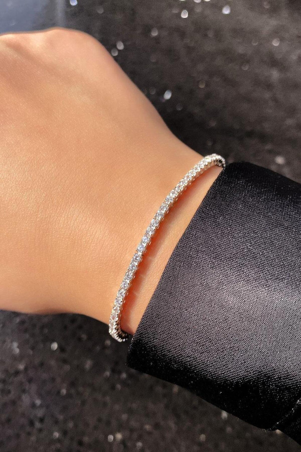 2mm A+ Kalite Zirkon Taşlı, Pırlanta Kilit Su Yolu Bileklik