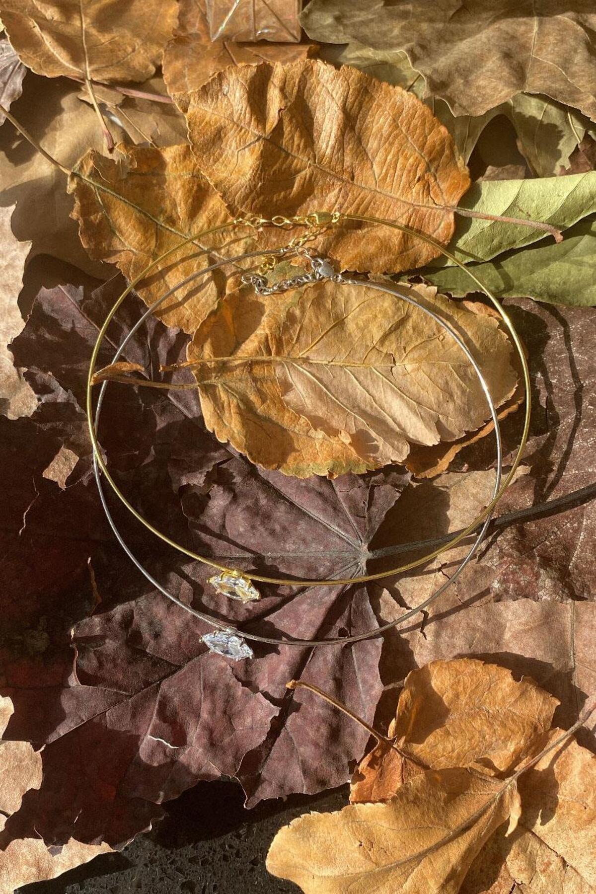 Badem Taşlı Choker Kolye