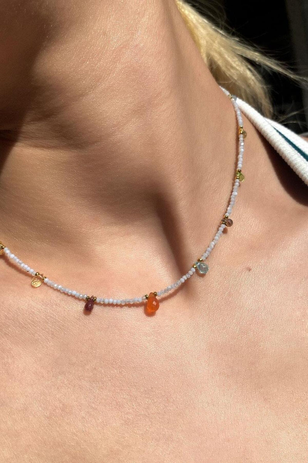 925 Ayar Gümüş, Tourmaline Doğal Taşlı Choker Kolye