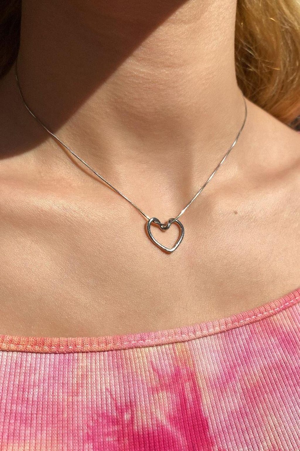 925 Ayar Gümüş, Silver, Kalp Choker Kolye, Sevgililer Günü
