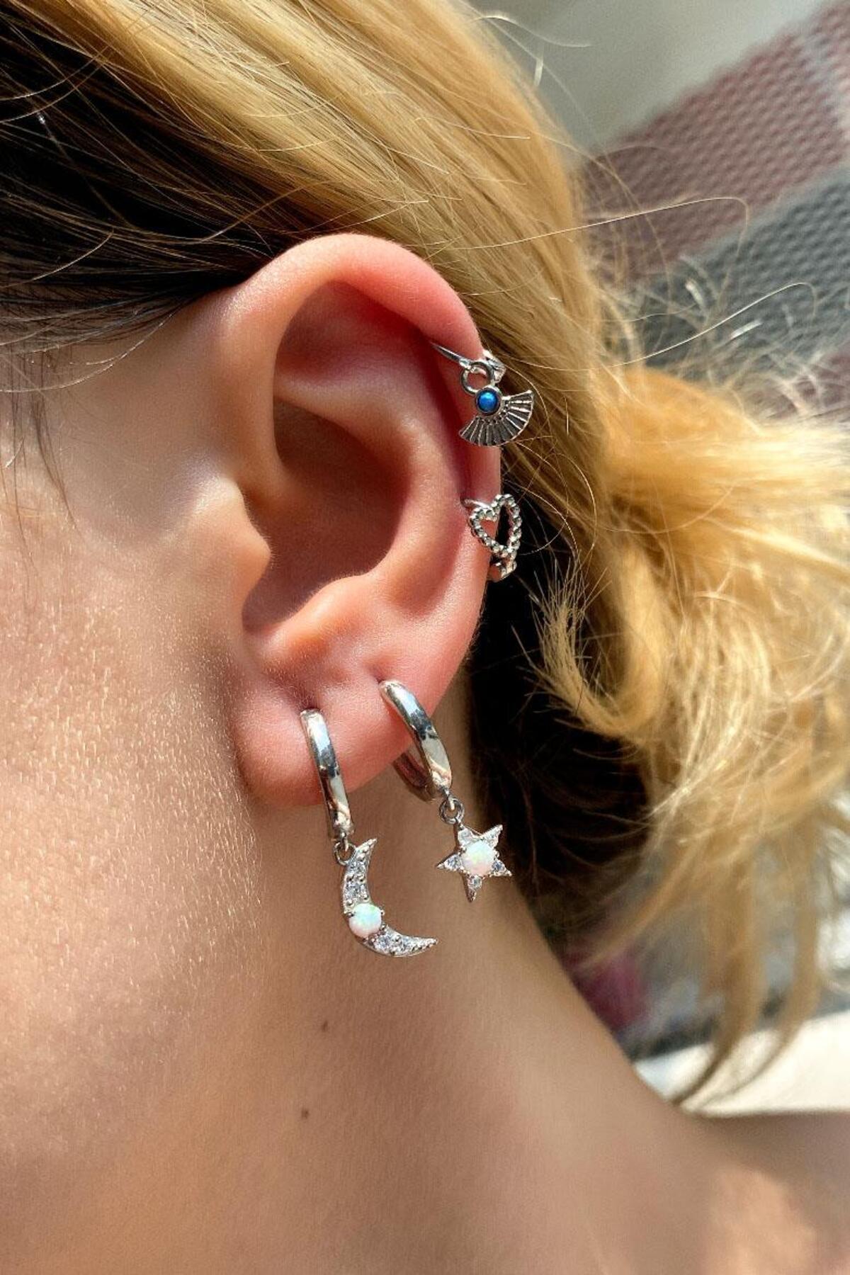 Kalp Halka Piercing Küpe