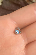 Küçük Boy Mavi Mineli Nazar Göz Halka Piercing Küpe
