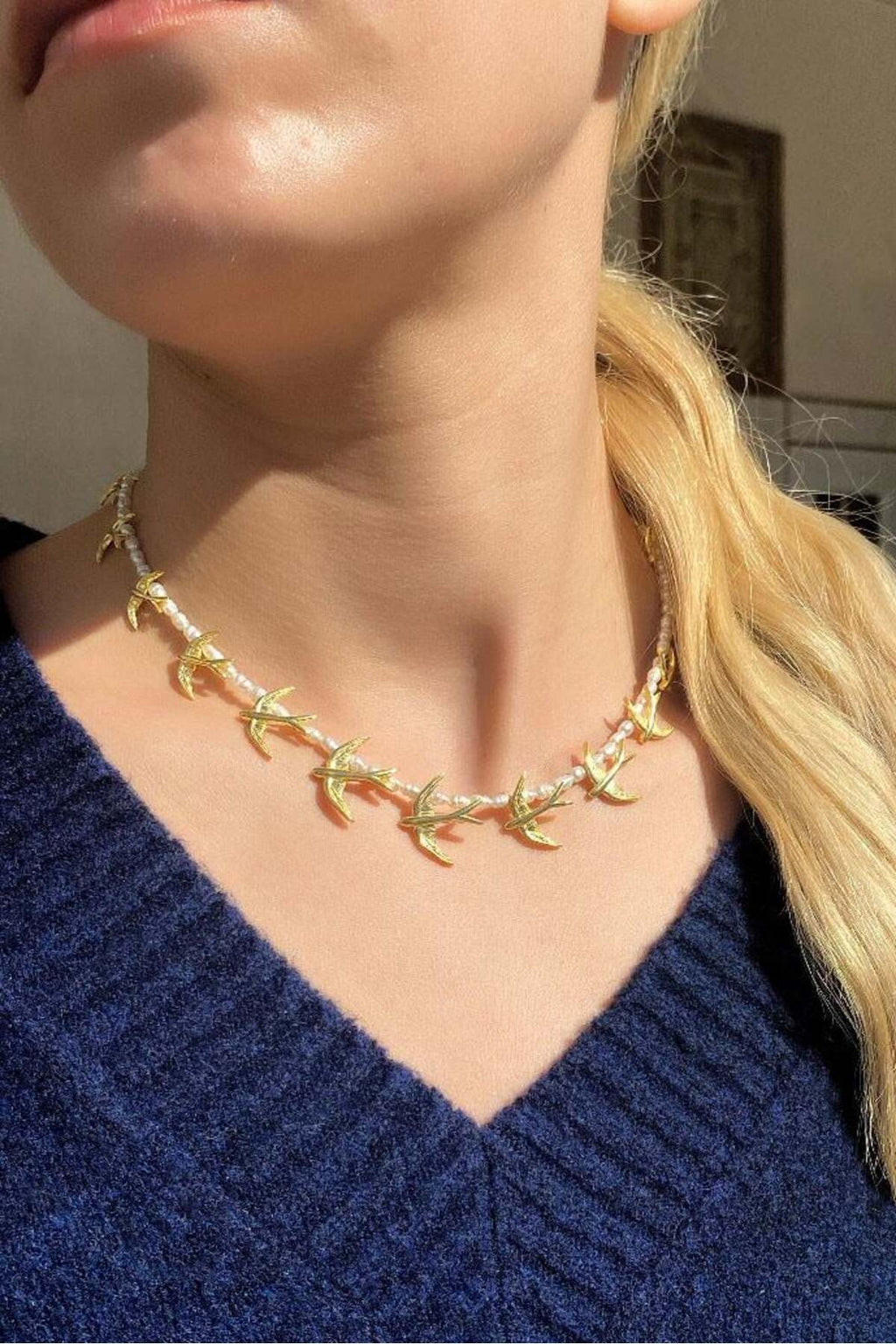 925 Ayar Gümüş, 14 Ayar Gold, Doğal Taşlı, Akik Taş, Kuş Choker Kolye