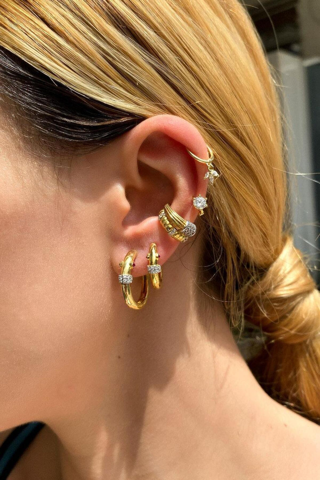 Yaprak Halka Piercing Küpe