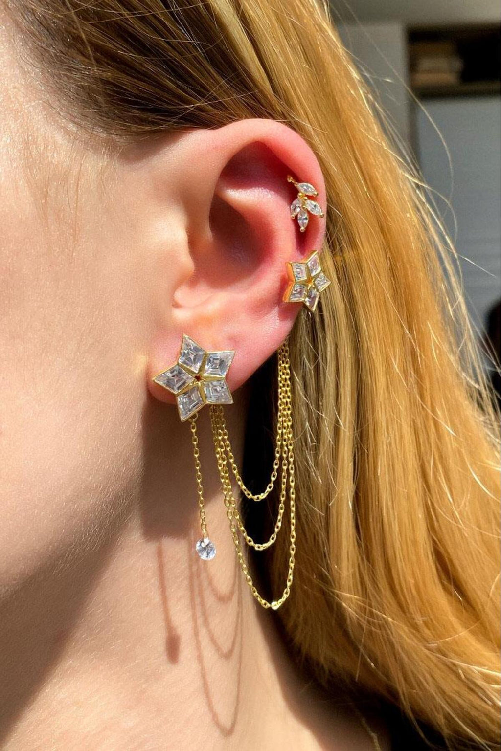 Yaprak Piercing Küpe