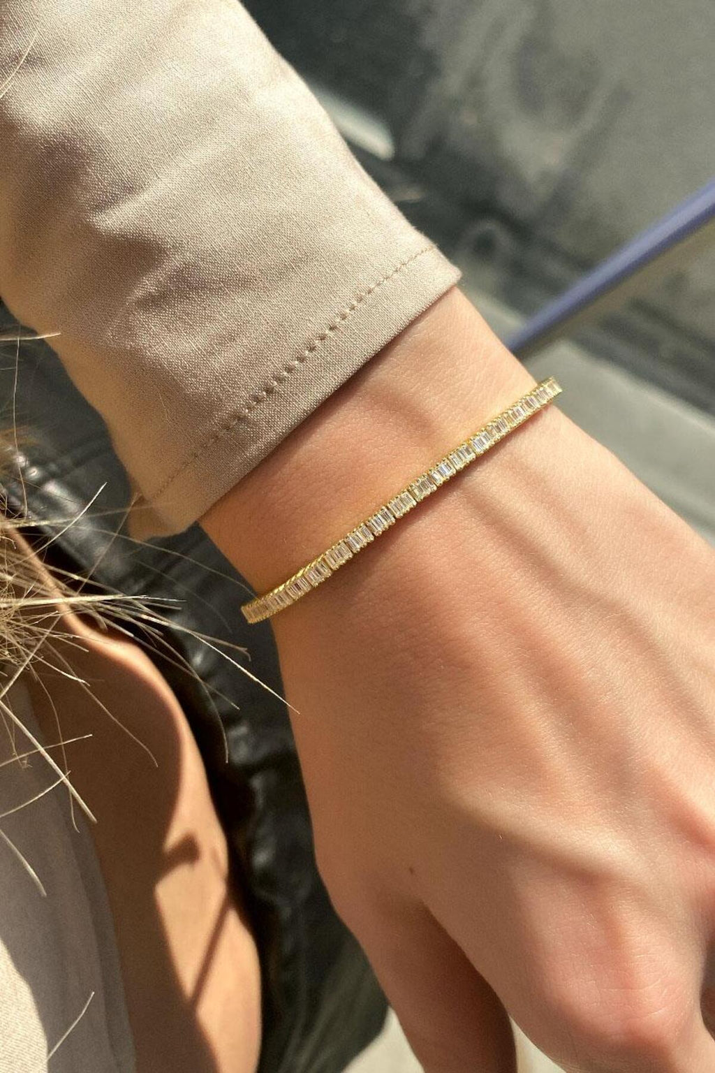 3mm +A Kalite  Baget Taşlı Su Yolu Bileklik