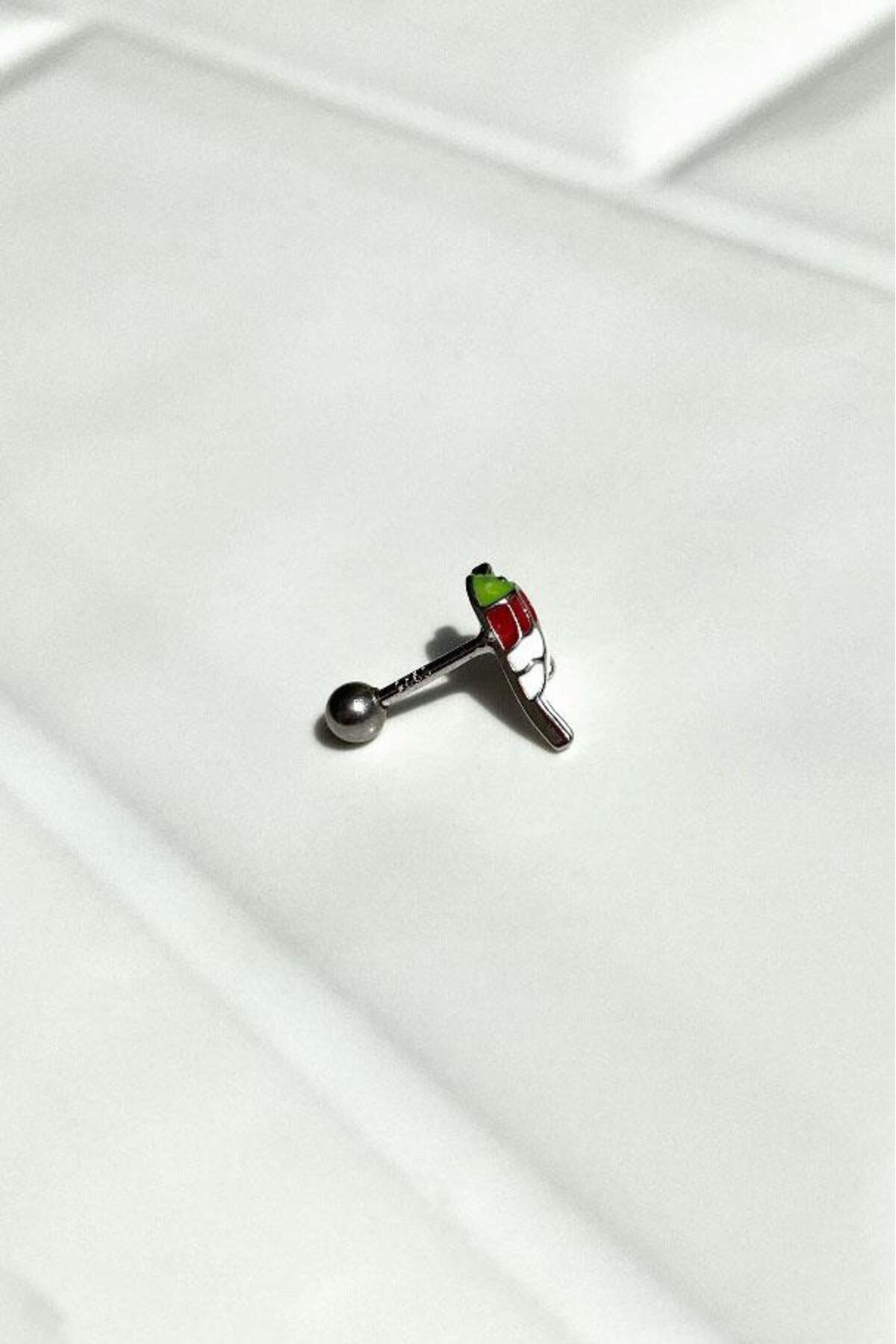 Mineli Kuş Piercing Küpe