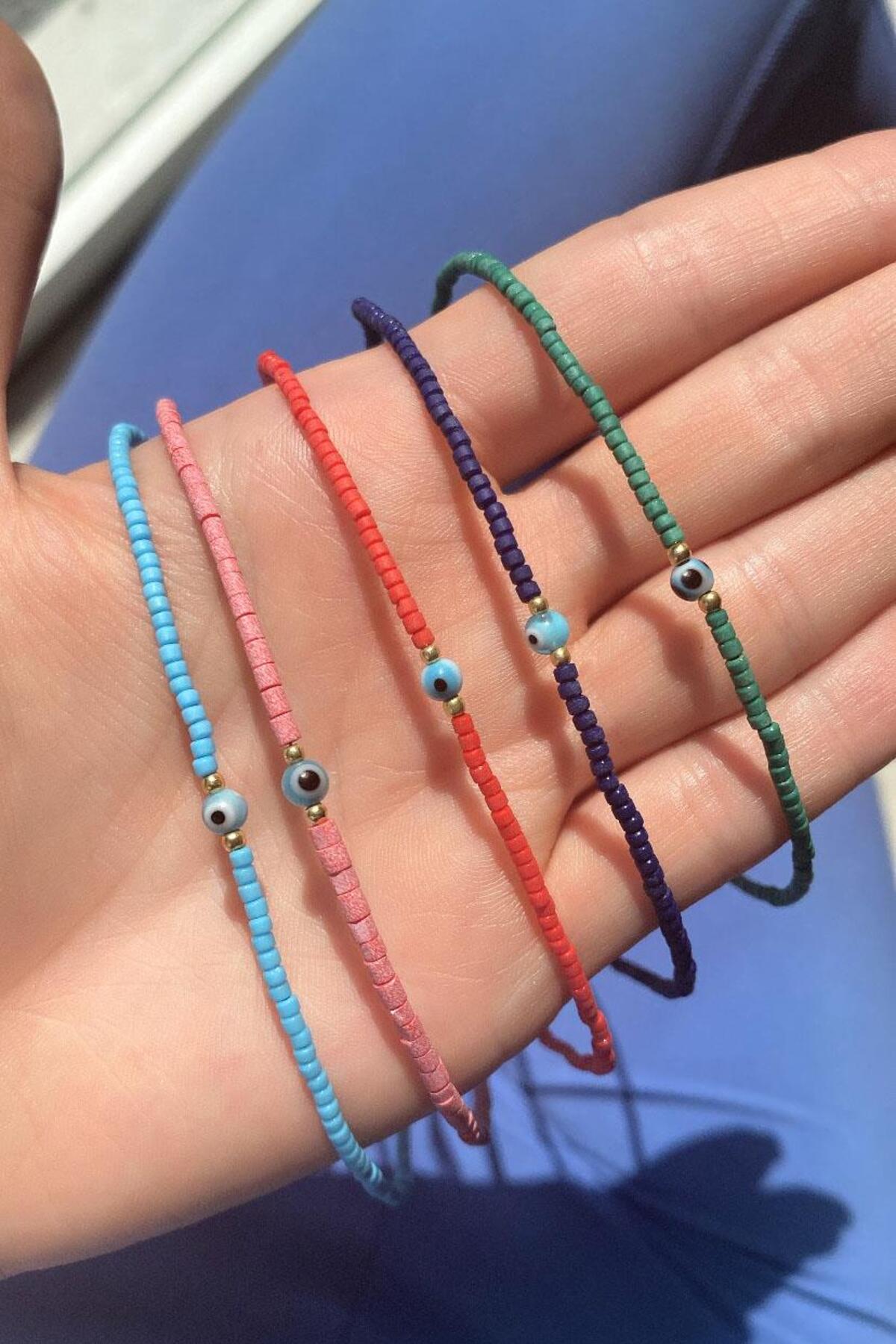 Kiremit Doğal Taşlı Nazar Gözlü Choker Kolye