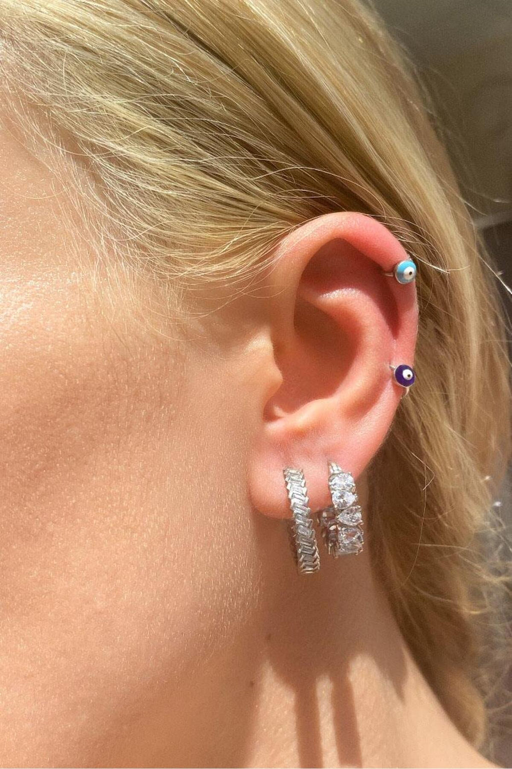 Opal Taşlı Halka Piercing Küpe
