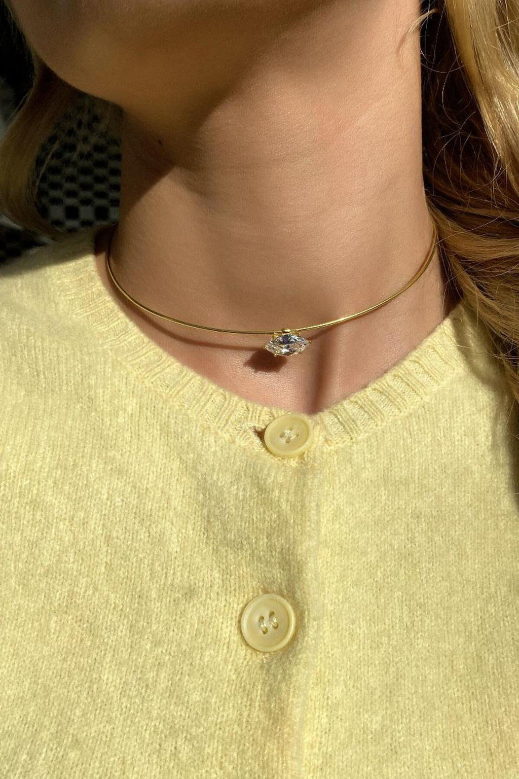 Badem Taşlı Choker Kolye