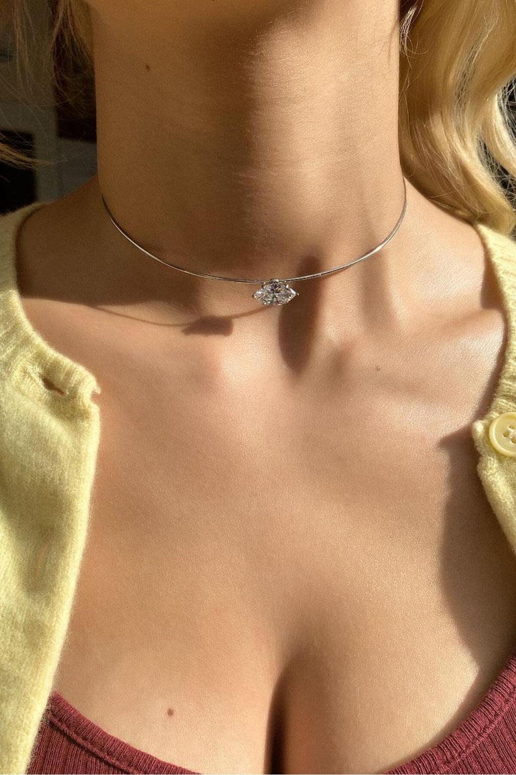 Badem Taşlı Choker Kolye
