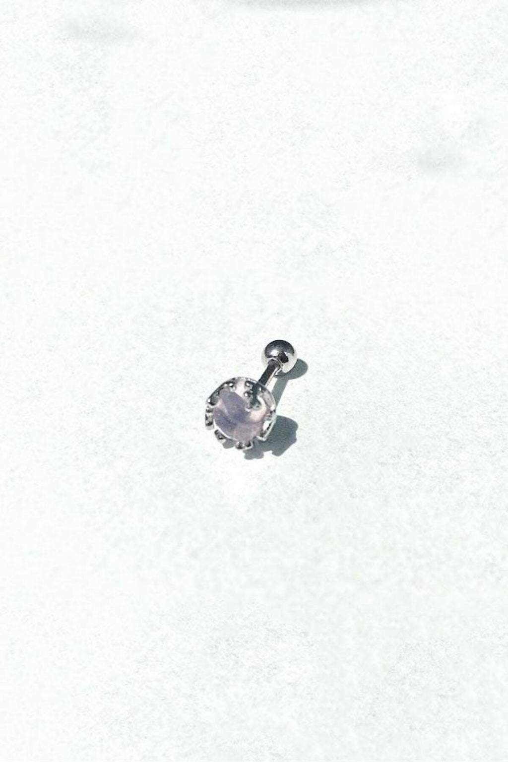 Yeşil Taşlı Yuvarlak Piercing Küpe