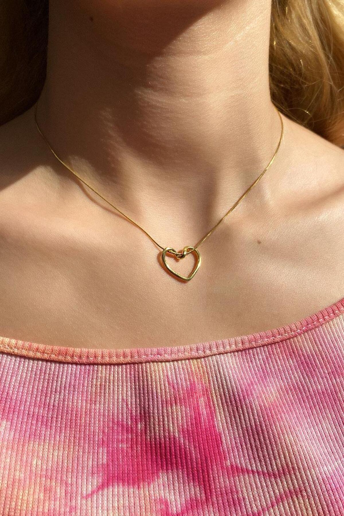 925 Ayar Gümüş, Silver, Kalp Choker Kolye, Sevgililer Günü