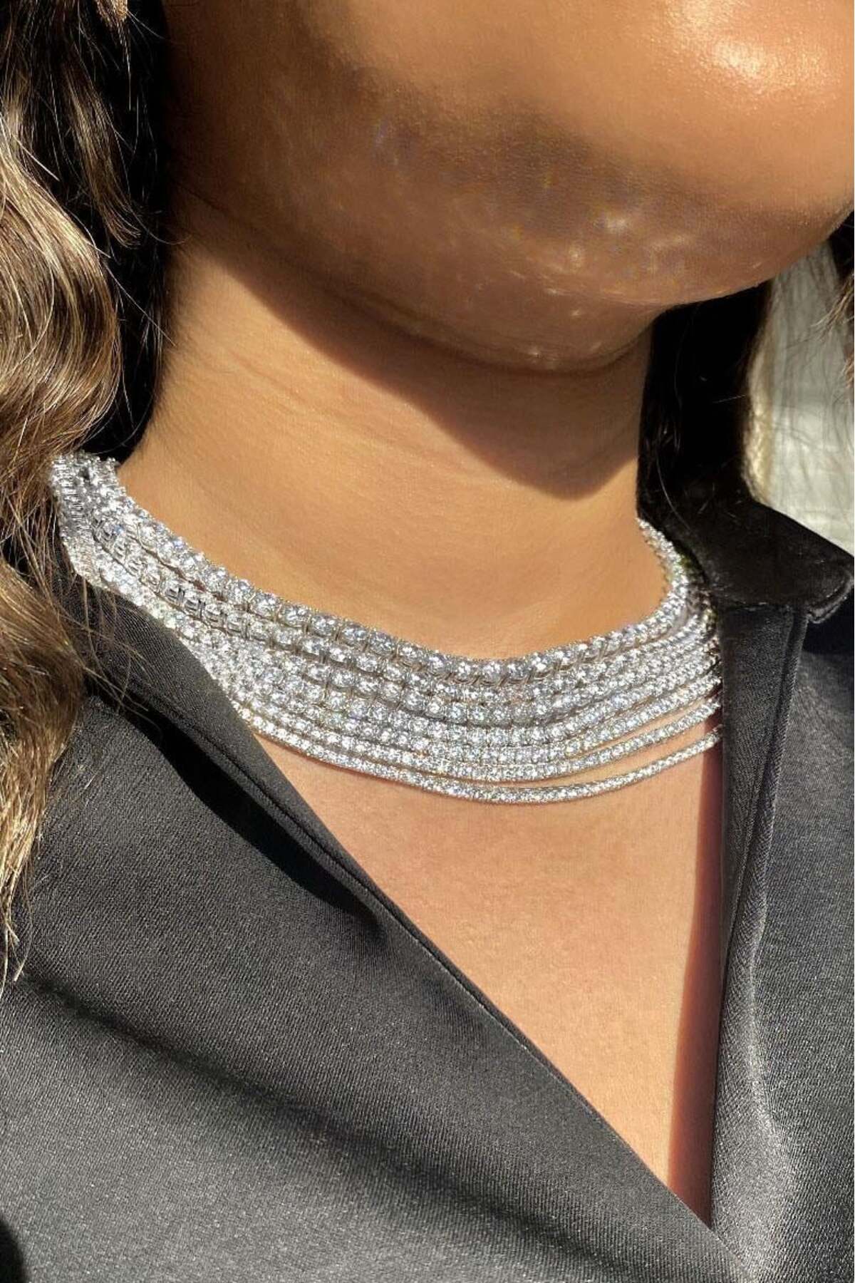 2mm +A Kalite Zirkon Taşlı, Pırlanta Kilit Su Yolu Kolye