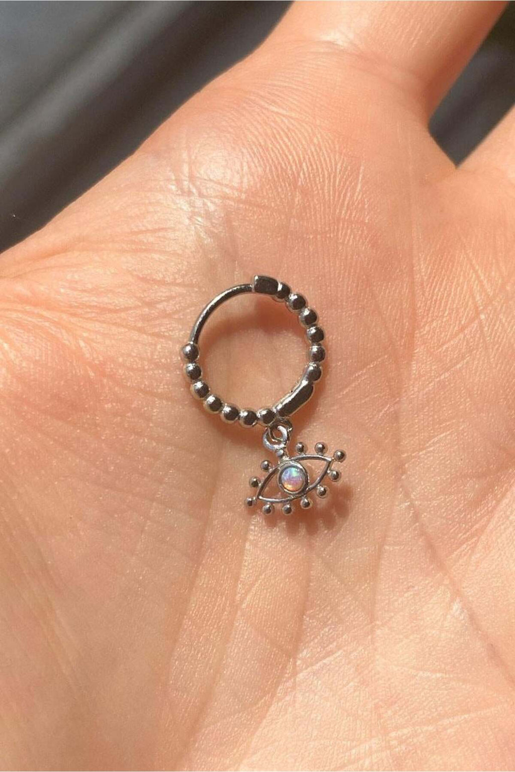 Opal Taşlı Göz Halka Piercing Küpe