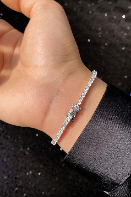2,5mm A Kalite Zirkon Taşlı, Pırlanta Kilit Su Yolu Bileklik