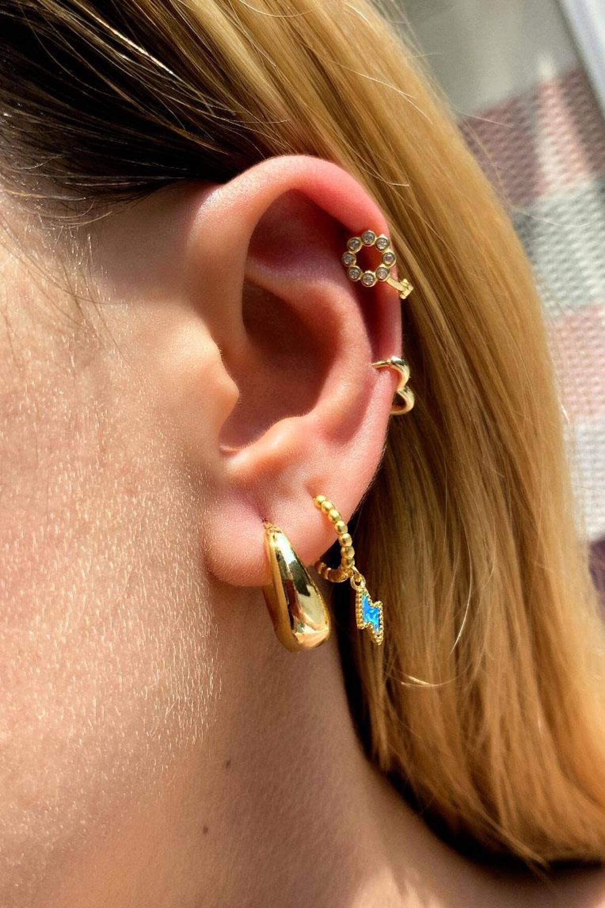 Yuvarlak Sembol Halka Piercing Küpe