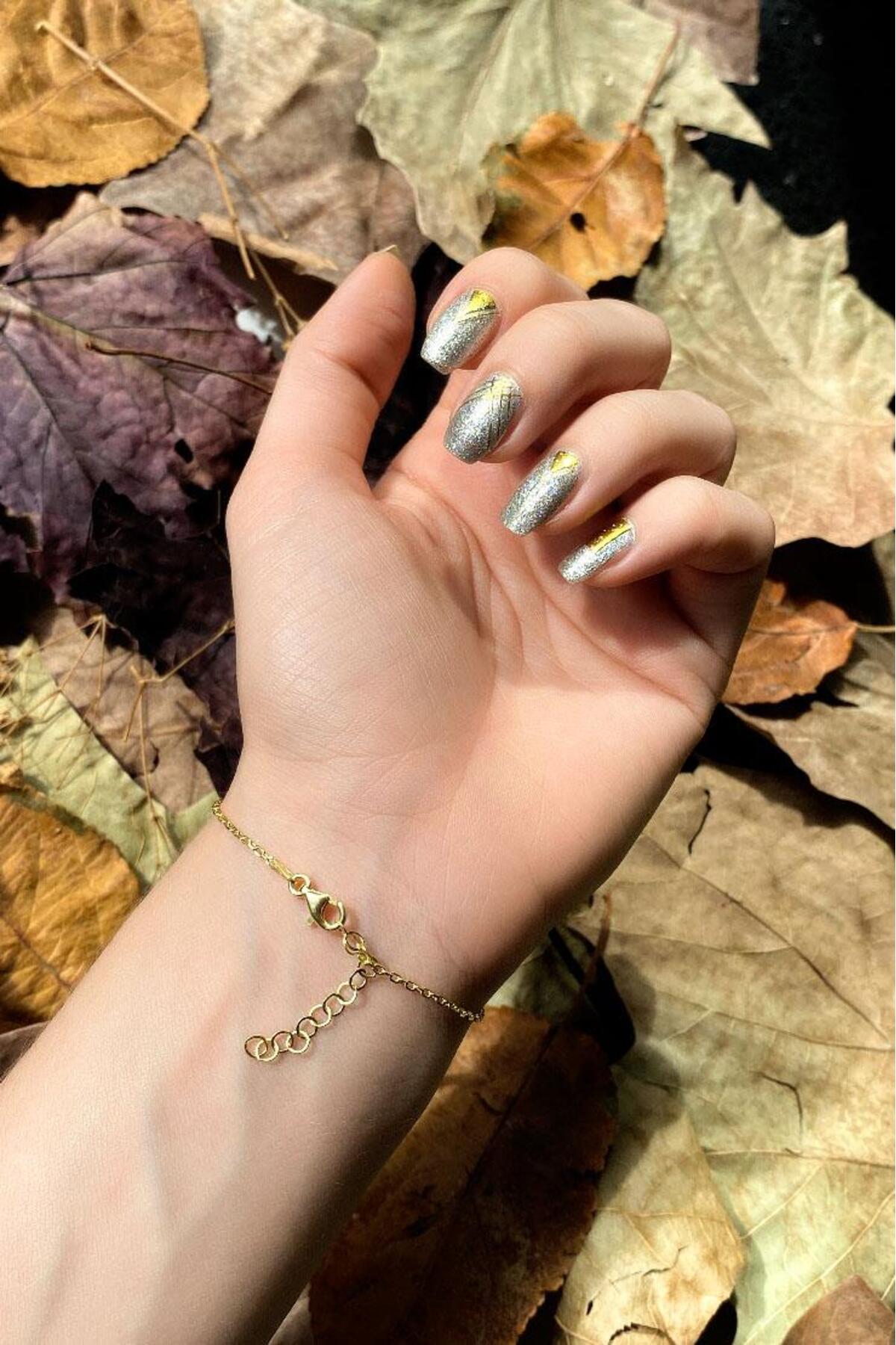 925 Ayar Gümüş, 14 Ayar Gold, Zarif Zincir Şahmeran