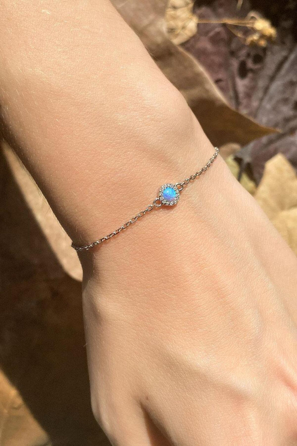 Minimal Yuvarlak Opal Taşlı Bileklik
