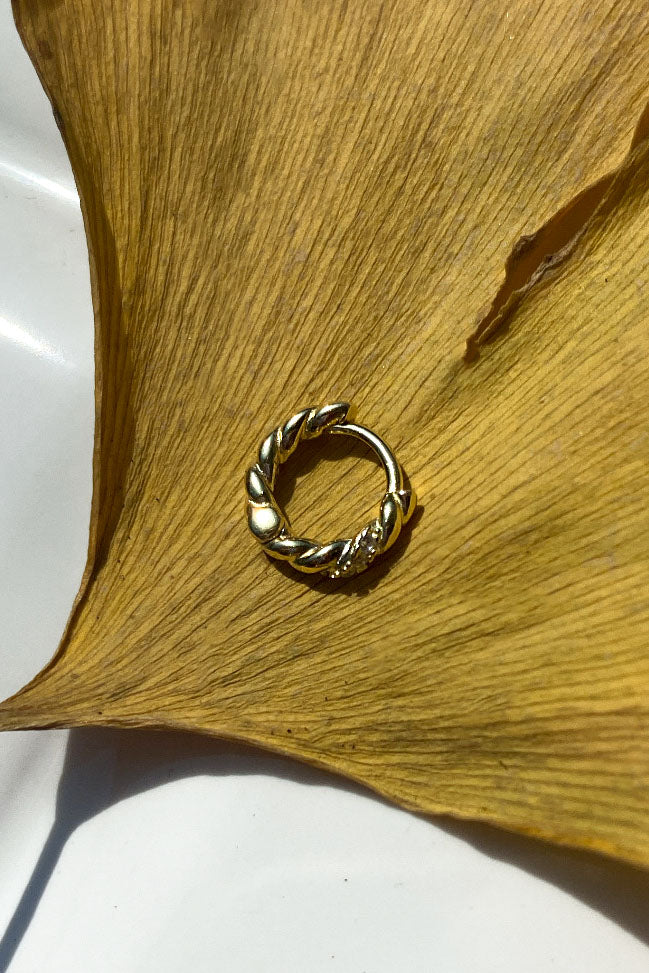 Taşlı Halka Piercing Küpe