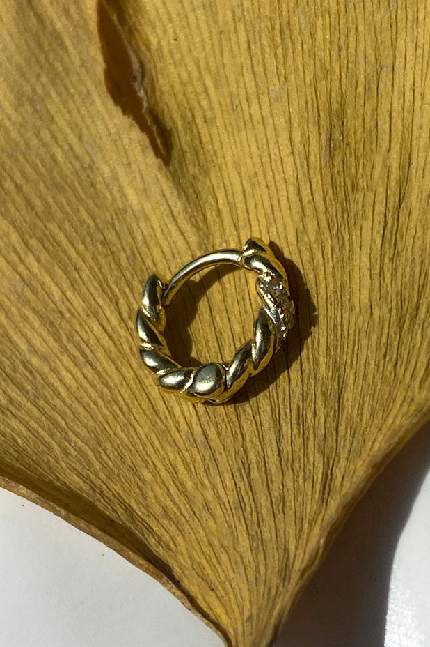 Taşlı Halka Piercing Küpe