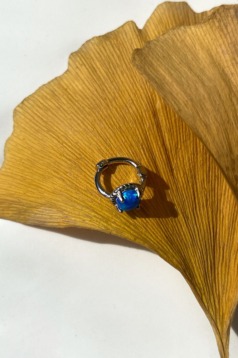 Opal Taşlı Halka Piercing Küpe