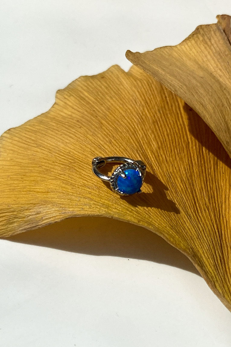 Opal Taşlı Halka Piercing Küpe