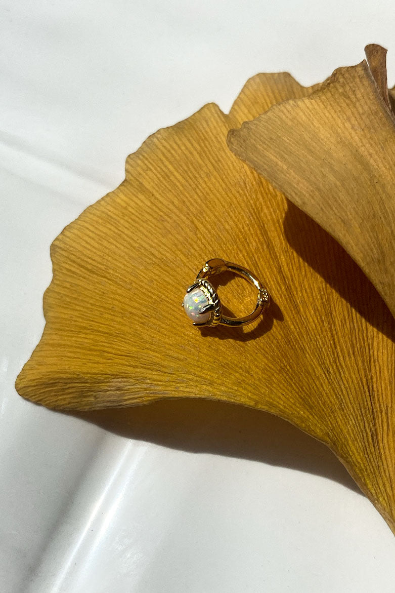 Opal Taşlı Halka Piercing Küpe