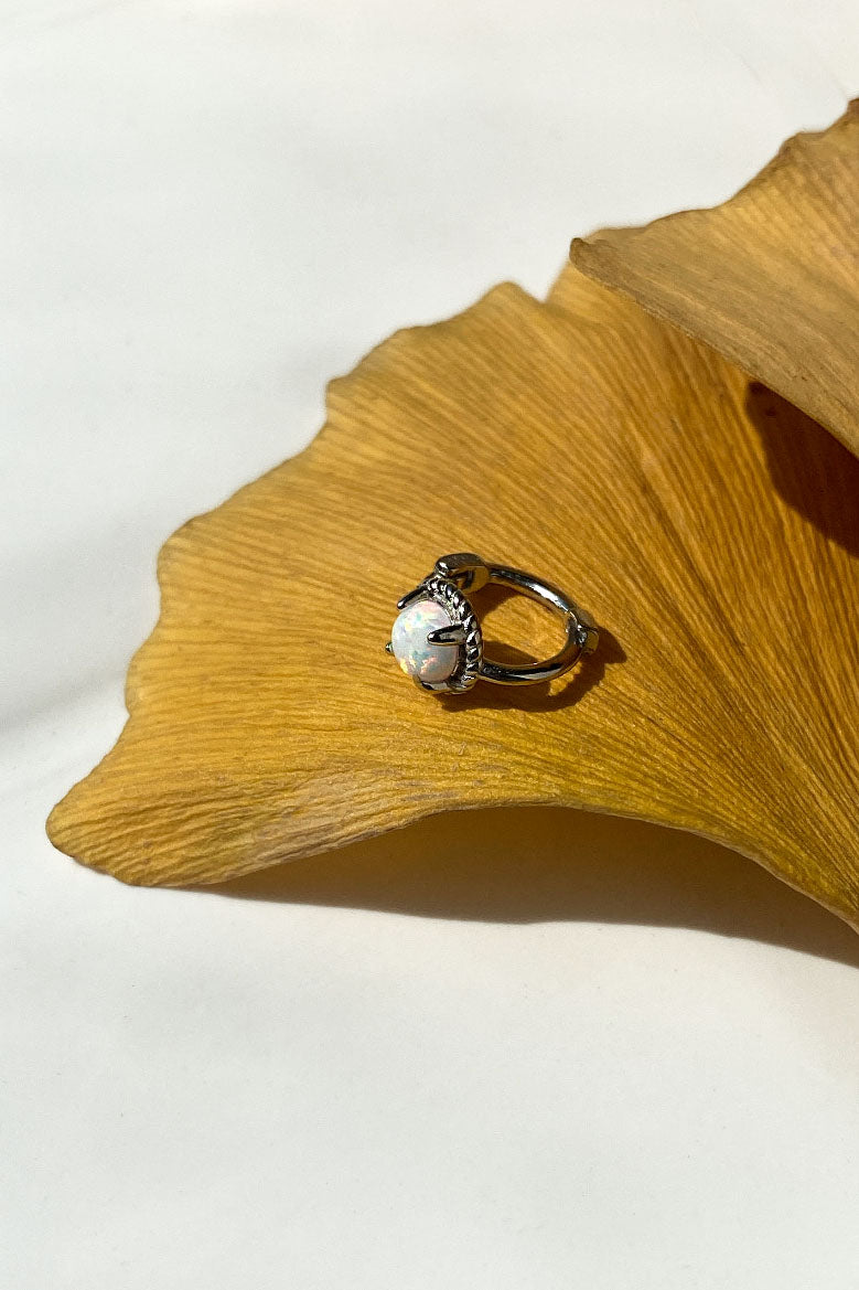 Opal Taşlı Halka Piercing Küpe