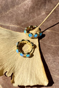 Opal Taşlı Minimal Halka Küpe